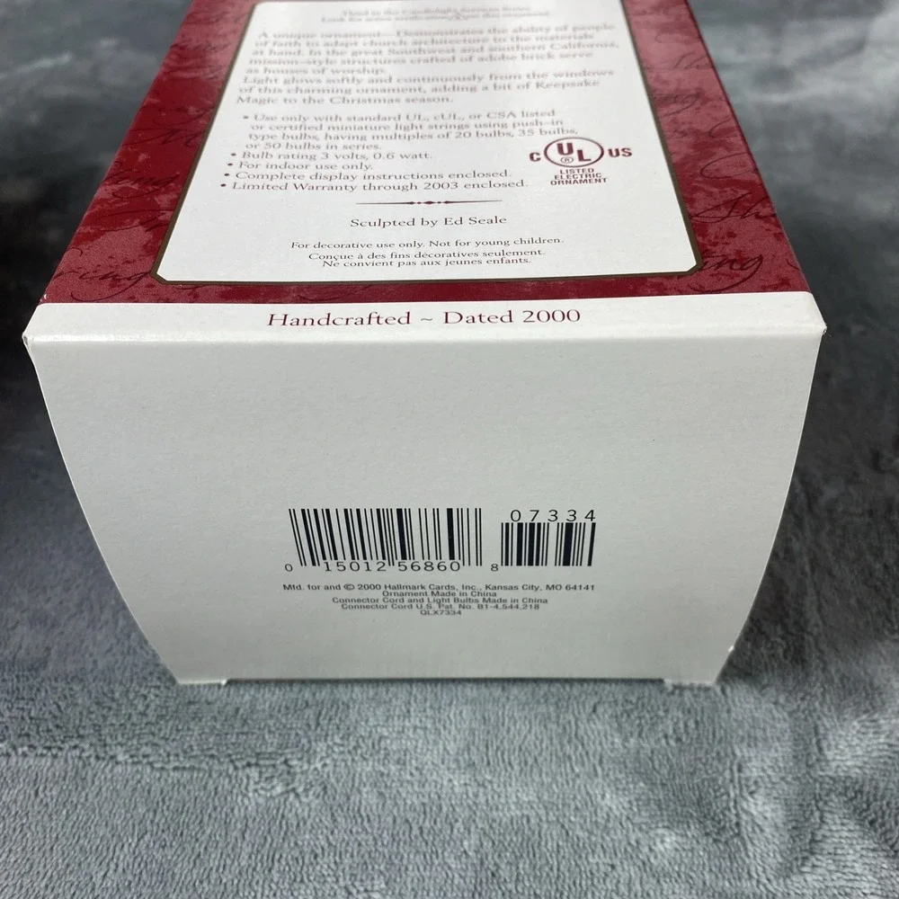 HALLMARK ADOBE CHURCH #3 SERIES 2000 MAGIC LIGHT CHRISTMAS KEEPSAKE ORNAMENT